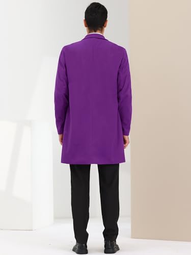 Image of Lars Amadeus Men's Trench Coat Notch Lapel Single Breasted Classic Long Pea Coats Overcoat