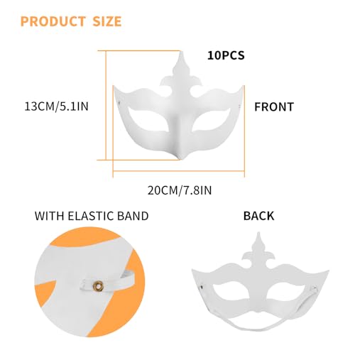 zrfgbxim 10 Pcs Cosplay Masks for DIY White Paper Half Face DIY Blank Hand Painted Masks to Decorate - Image 2