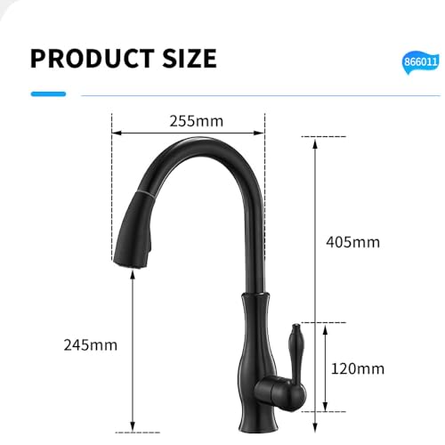 Robinet de cuisine extractible chrome avec mitigeur pivotant à 360° - 6