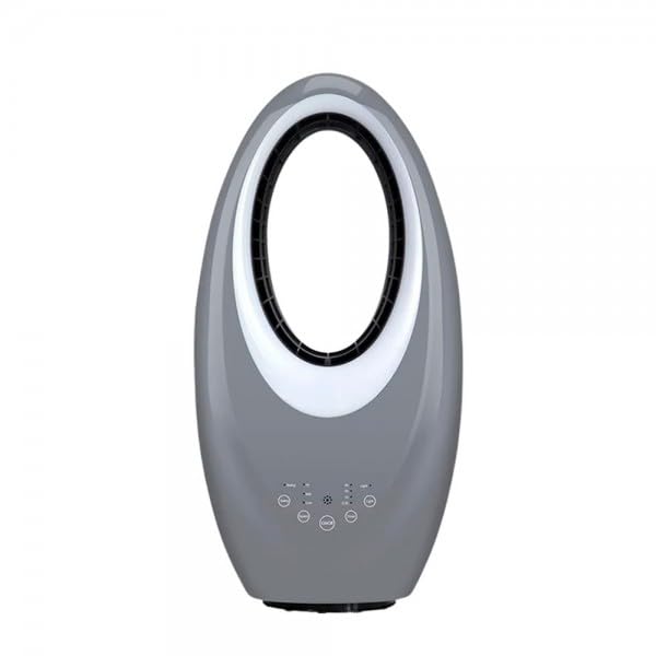 Bilake Canales Ventilador sin Aspas Gris 50W 3 Velocidades con Luz LED y Mando