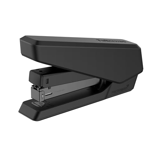 Fellowes Jam Free Stapler, 25 Sheet Capacity - LX850 Easy-Press Full Strip Antibacterial Manual Stapler- Uses Both 24/6mm and 26/6mm Staples - Black