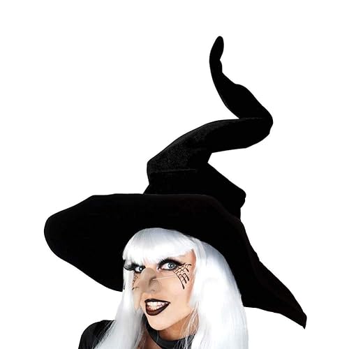 Large Wicked Witch Hat for Women Black Halloween Party Masquerade Cosplay Costume Accessory Adult