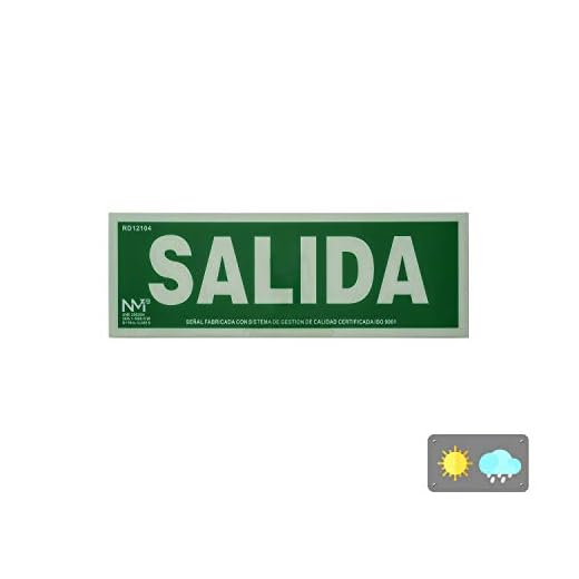 FOREVER PRINT, S.L. (NORMALUZ) RD12104 - Señal luminiscente de salida de PVC clase B, 10,5x30 cm homolagada, Verde