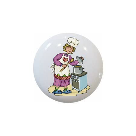 Cook Checking the Cooking Pot - Kitchen BA - DECORATIVE Ceramic Dresser Drawer PULLS Cabinet Cupboard KNOBS