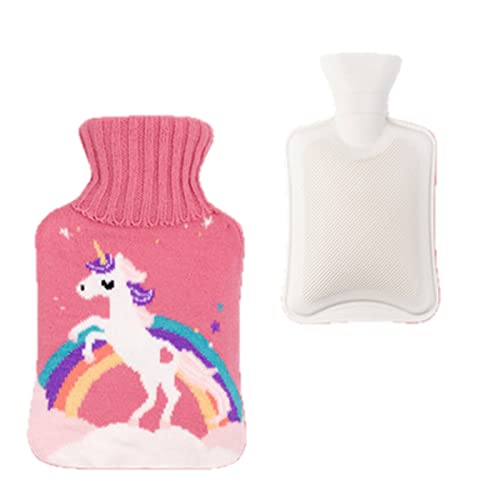 Bouillotte bouteille d'eau chaude peluche de taille mini pour mains et pieds en vert
