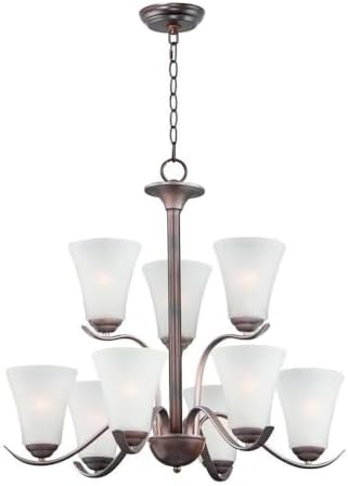 Maxim Vital-9 Light Chandelier-26 Inches Wide by 25 inches high-Oil Rubbed Bronze Finish -Traditional Installation