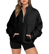 BLENCOT Women Half Zip Oversized Sweatshirts Long Sleeve Fleece Trendy Cropped Pullover Workout W...