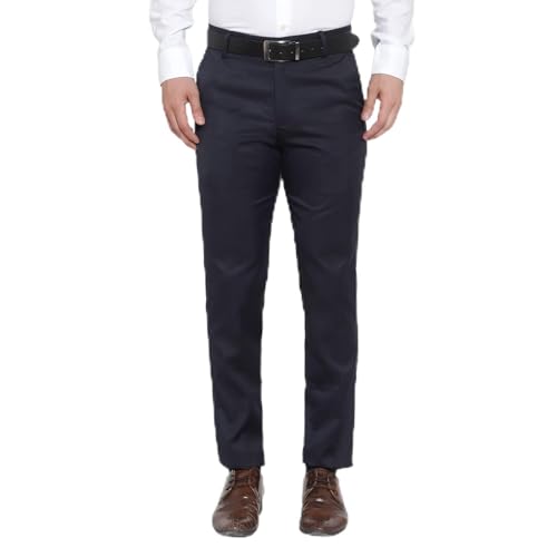 Image of Men's Reguler Fit Polycotton Trouser Pant's | Regular Fit, Lightweight, Flat Front, Non-Stretchable Premium Cotton Polyester Blend Fabric | Men's Pant for Office, Party and Casual Wear