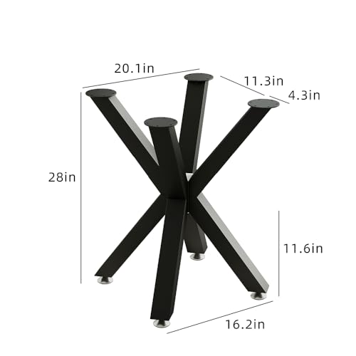 Table Base 28 Inch,Heavy Duty Pedestal Metal Dining Table Base for Glass, Marble, and Wood Tops, Furniture Legs for Home,Kitchen,Office(Black)