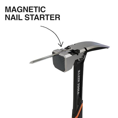 Klein Tools H80922SM Milled Face Framing Hammer with Straight Claw, 22-Ounce Forged Steel, Magnetic Nail Starter and Extra-Large Squared Strike Face - Image 5
