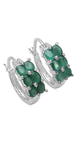 Preisvergleich Produktbild Silvancé - Damenschmuck Ohrringe - 925 Silber, rhodiniert - echter Edelstein: Smaragd E1312E