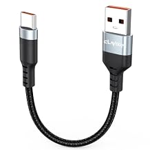 Short USB A to USB C Cable 3 inch, 60W Fast Charging Type-C Cord, USBA 2.0 480Mbps Data Transfer Braided Compatible with Travel Power Bank, iphone17/16/15, Galaxy, Pixel, iPod Pro, SSD