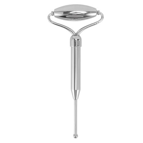 Rouleau facial en acier inoxydable, masseur facial silencieux à double extrémité pour les rides, les poches, les cernes, le drainage lymphatique, outil de massage pour femmes,