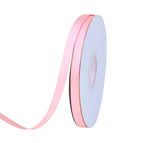 Ribest 3 8 inch 50 Yards Solid Double Face Satin Ribbon Per Roll for DIY Hair Accessories Scrapbooking Gift Packaging Party Decoration Wedding Flowers Light Pink