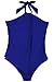 Sovoyontee Women Halter Neck Wrap One Piece Swimsuiti Blue XL
