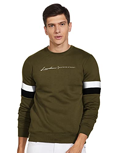 Qube By Fort Collins Men's Cotton Crew Neck Sweatshirt