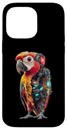 �ʔ����I�E�����{�b�g�������D�ƃT�C�{�[�O�I�E�����{�b�g Robot Parrot Lover Cyborg AI �X�}�z�P�[�X iPhone 14 Pro Max �p
