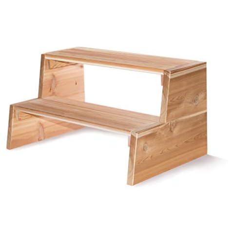 All Things Cedar HT34 Cedar Spa Steps | Premium Wooden Step Stool | 2 Step Ladder for Adults | Handcrafted Outdoor Spa Accessory | Heavy Duty Hot Tub Steps for Home Relaxation 32x21x14.5 Cover