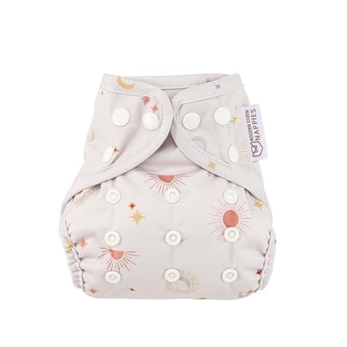 Modern Cloth Nappies - Newborn Reusble Cloth Nappy Wrap, Washable, Nappy Cover for fitted nappies or inserts/muslins (Celestial)