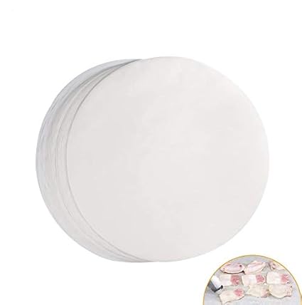 3NH YHG 100Pcs Non-Stick Round BBQ Paper, Baking Sheets Barbecue Tin Foil Paper for Grill, Baking Cakes, Toaster Oven, Microwave