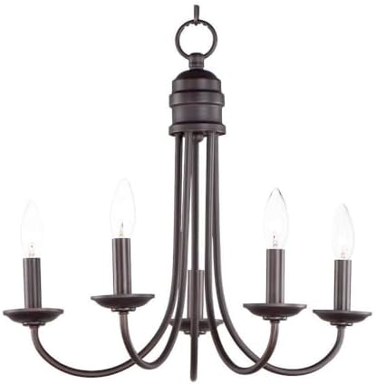 Maxim 10345OI Logan Modern Candle Chandelier, 5-Lights 300 Total Watts, 20"H x 21"W, Oil Rubbed Bronze