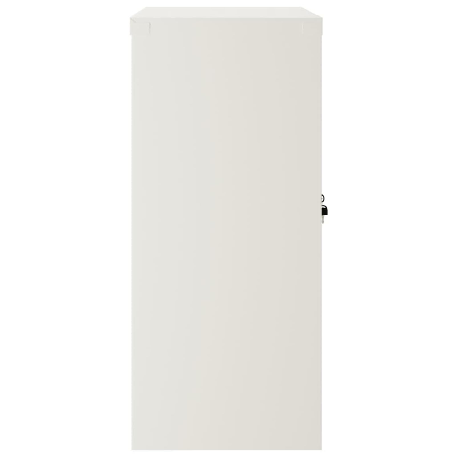 Homgoday Classificatore per Documenti in Acciaio Verniciato a Polvere, 2 Ripiani, Ante Bloccabili, Bianco, 90x40x90 cm, Capacit¨¤ di Carico 30 kg per Ripiano, Assemblaggio Richiesto