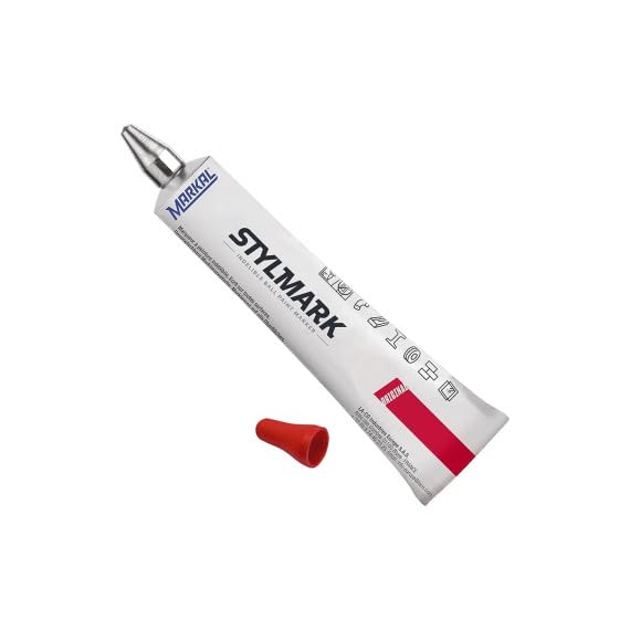 Tubo de pintura indeleble roja con punta de bola STYLMARK (10 uds)