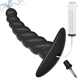 BDSMAGE Twist-Form Dildo Anal Analdusche aus Silikon mit Spritze,Klistier Douche,AnalSpülung,Klistier Vaginal Anal Spülung Irrigator Anal Dusche,Vaginal Sexspielzeug für Männer und Frauen (Klein)