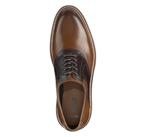 Johnston & Murphy Men's Hodges Saddle Lace-Up Oxford, Tan/Mahogany Full Grain, 8.5 M2