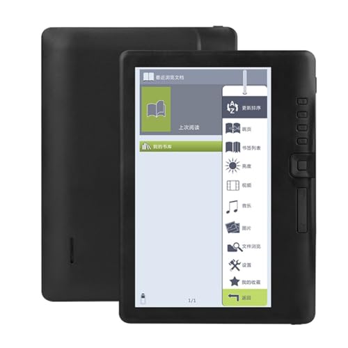Bosiyrggrl Lector de Libros Digitales Multifuncional de 7 Pulgadas, Lector de Libros Electrónicos Portátil, Memoria de 512 MB + 8 GB, Tamaño Compacto, Larga Duración.