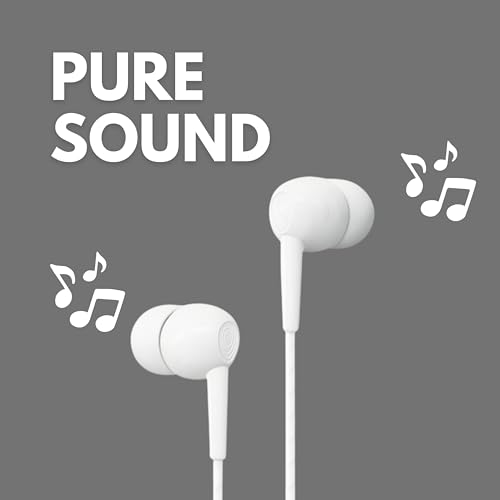 Image of Loud Pro Wired Earphone with Powerful HD Mic for Clear Sound, in-Line Volume Controller & Noise Cancellation Compatible with only 3.5mm Jacks in Mobiles- White