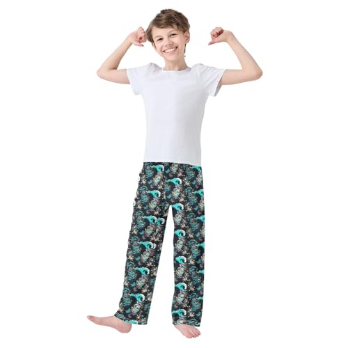 Dragon Wave Boys Long Pants Soft Trousers Elastic Waist Kids Lounge Bottoms with Pockets S-XL2