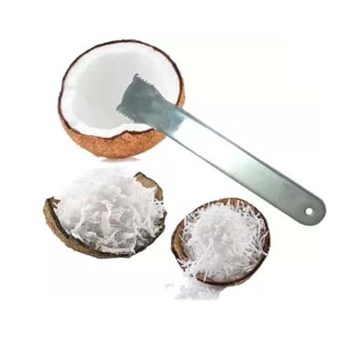 Image of Coconut Opener & Peeler Kitchen Tool Set | Stainless Steel Shell Breaker, Cutter, Slicer & Coconut Grater Combo for Tender & Mature Coconuts | Kitchen Accessory Combo