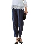 [ニッセン] ロングパンツ レディース ダブルクロスツータックテーパードパンツ 大きいサイズ有 ネイビー LL