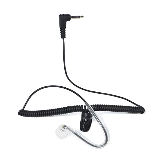 UAYESOK ET01 3.5mm Listen Only Earpiece for Motorola Icom Ham Radio, Speaker Mic Earphone, Balanced Armature Driver, Police Security Law Enforcement Surveillance Headset (Black)