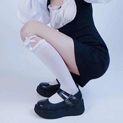 Image of Ulalaza Women Mary Jane Dress Pumps Lolita Shoes Cute Platform Gothic Double Ankle Strap Round Toe Chunky Heel Uniform Pumps Shoes Perfect for School Party Business Work Dance Date Night Club