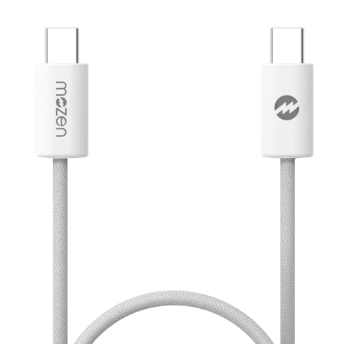 Image of Amkette Mozen Certified 65W Type C to Type C Braided Cable | C to C Cable Fast Charging | 480 Mbps Data Transfer | Compatible with iPhone, Samsung, Nothing, Motorola, Xiaomi, Realme & USB-C Devices