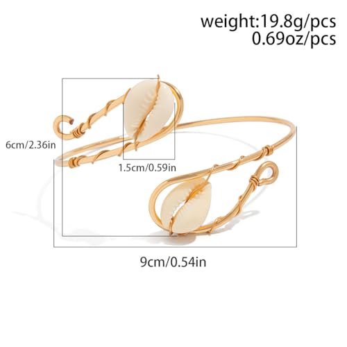 Bohemia Upper Arm Bracelets Gold Silver Butterfly Flower Starfish Seashell Coil Swirl Leaf Armband Bracelet Adjustable Metal Open Upper Arm Cuff Bangle for Women Boho Jewelry Gifts2