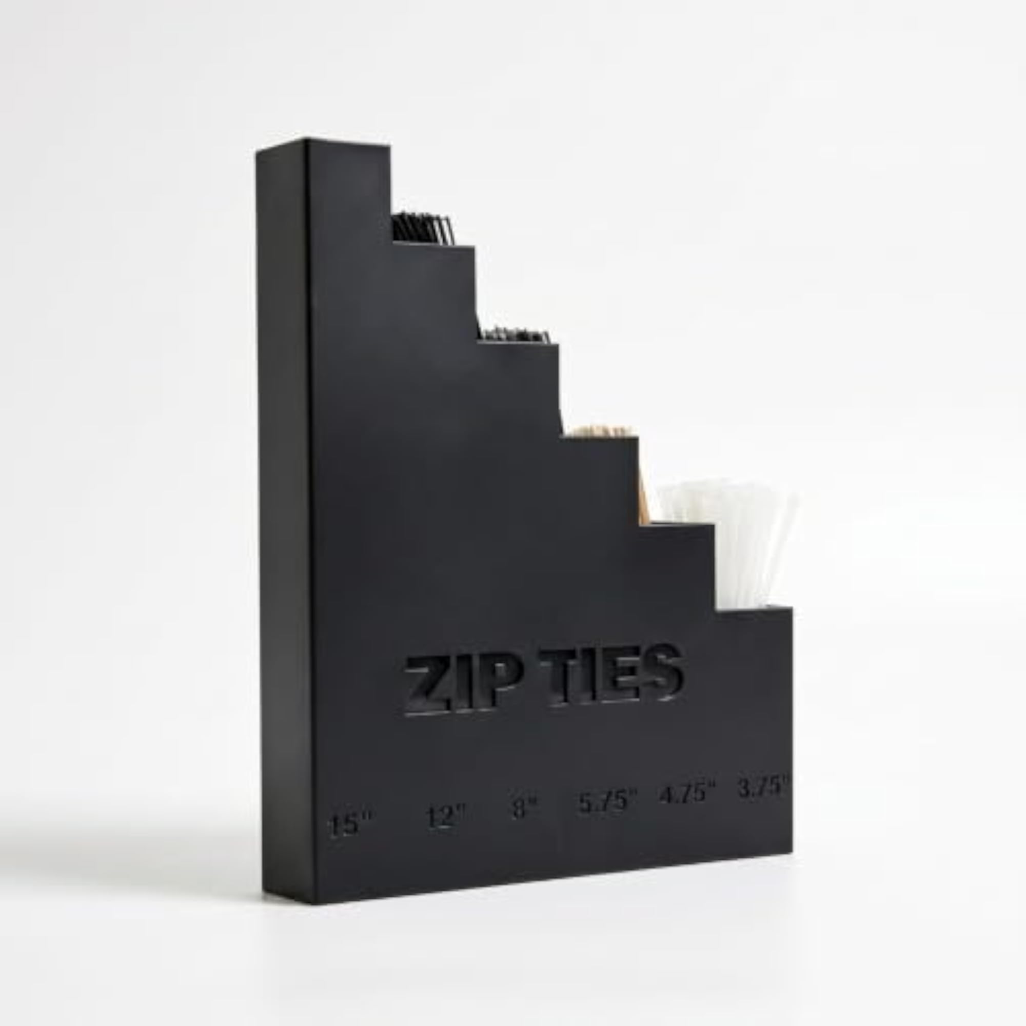 Quick Access Zip Tie Organizer Stepped Holder, Wall Mount