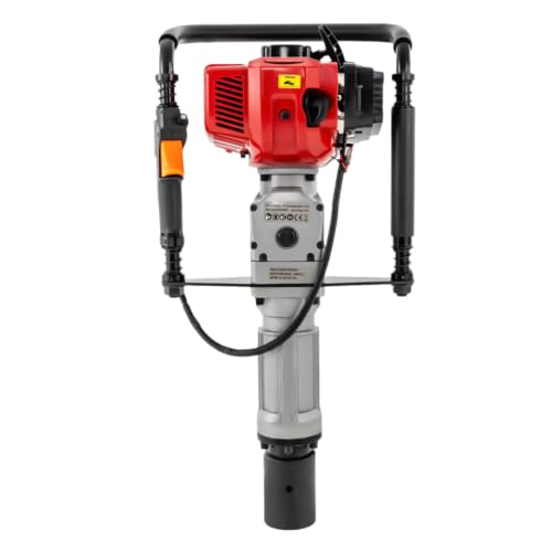 BAIODNB 52CC 2 Stroke Powered T Post Driver,Gas-Powered T Post Driver Fence Post Pounder Driver, Heavy-duty Piling Fence/Pile Driver with 2 Post Driving Head (Speed 8500r/min)
