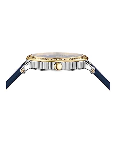 Versace V-Dollar Collection Luxury Womens Watch Timepieces with a Blue Strap and Dial Featuring a Two Tone Case2
