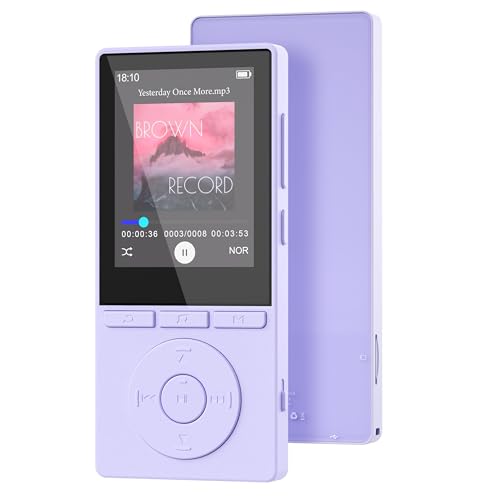 64GB MP3 Player Bluetooth 5.3, MP3 Player mit Lautsprecher, Musikwiedergabe, Sprachrekorder, E-Book, HiFi-Sound, Kopfhörer, MP3-Player Ideal für Sport, Support 128GB TF Card, Lila 64GB MP3 Player Bluetooth 5.3, MP3 Player mit Lautsprecher, Musikwiedergabe, Sprachrekorder, E-Book, HiFi-Sound, Kopfhörer, MP3-Player Ideal für Sport, Support 128GB TF Card, Lila