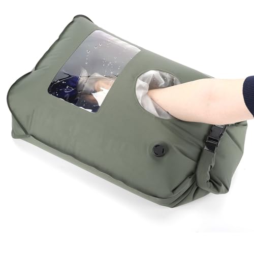 Lavadora portátil para camping, caravana, viajes, solución de lavandería, bolsa de lavado para ropa de niños, lavadora manual, bolsas secas, bolsa de lavado de manos autosuficiente, bolsa de lavado de