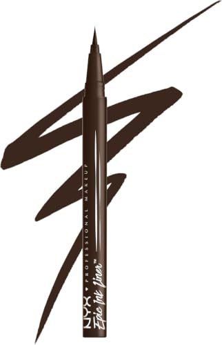 NYX PROFESSIONAL MAKEUP Epic Ink Liner, delineador líquido impermeable con fórmula vegana, chocolate oscuro (marrón oscuro mate)