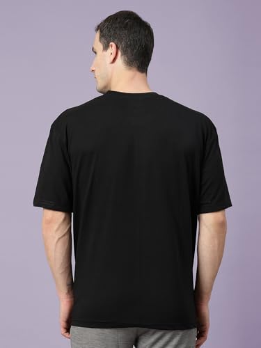 Image of CHKOKKO Mens Polyester Stylish Oversized T Shirt for Daily & Casual Wear Printed Design with Drop Shoulder & Half Sleeves