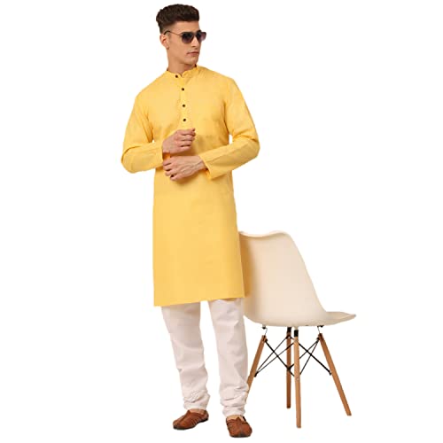 Image of Jompers Men's Cotton Ethnic Solid Kurta.