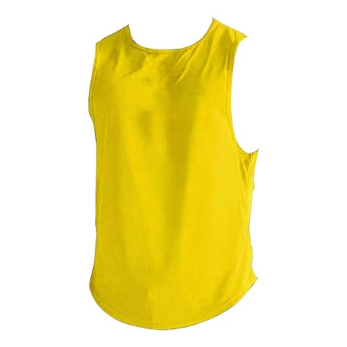 Generisch Herren Frühjahr/Sport Freizeit Muskel Fitness Mesh Atmungsaktiv Schnell Trocknend Einfarbig Ärmelloses Tank Top Für Männer Totenkopf Tank Top (Yellow, XXXL) Generisch Herren Frühjahr/Sport Freizeit Muskel Fitness Mesh Atmungsaktiv Schnell Trocknend Einfarbig Ärmelloses Tank Top Für Männer Totenkopf Tank Top (Yellow, XXXL)