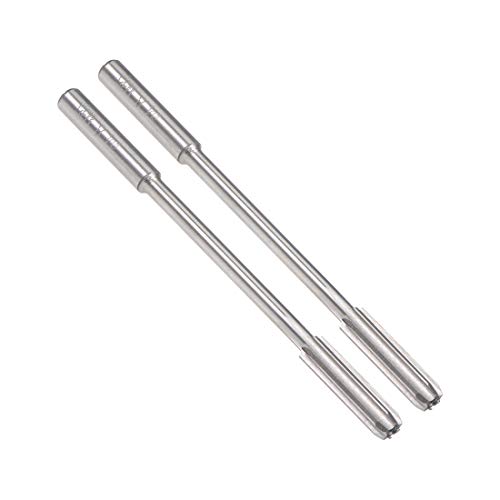 uxcell 4.8mm Chucking Reamer, HSS Cobalt M35 Lathe Machine Reamer D4 6 Straight Flutes, Round Shank Milling Cutting Tool, for Stainless Steel Alloy Copper Metal, 2pcs