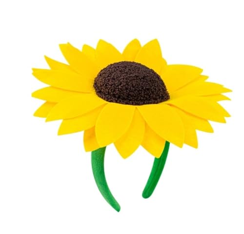 Kirei Sui Floral Fall Boho Sunflower Costume Daisy Headband Halloween Accessories for Adults Yellow