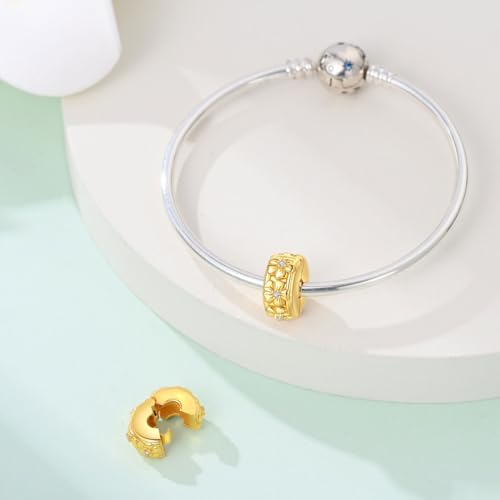 Clip Spacer Charm Fit Pandora Bracelet White Copper Stopper Charms Hypoallergenic Jewelry DIY Gifts for Women4